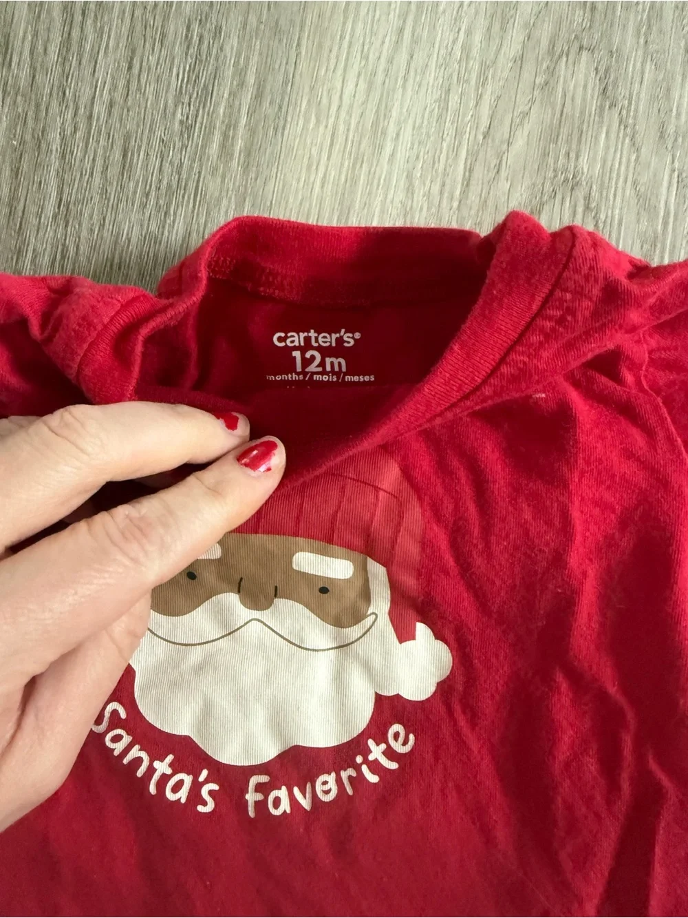 Carter's Red Santa Graphic Long-Sleeve One-Piece